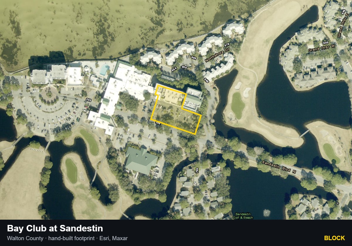 Bay Club at Sandestin — Block parcel record