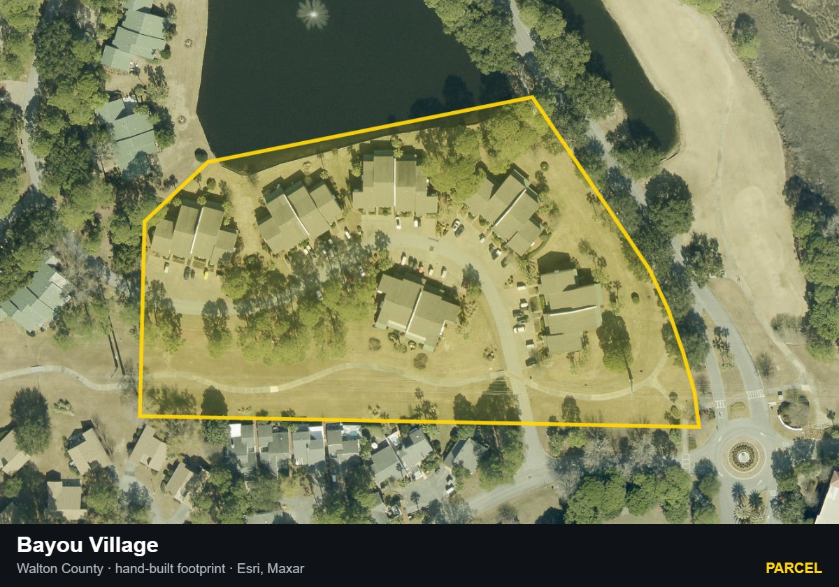 Bayou Village — Parcel parcel record