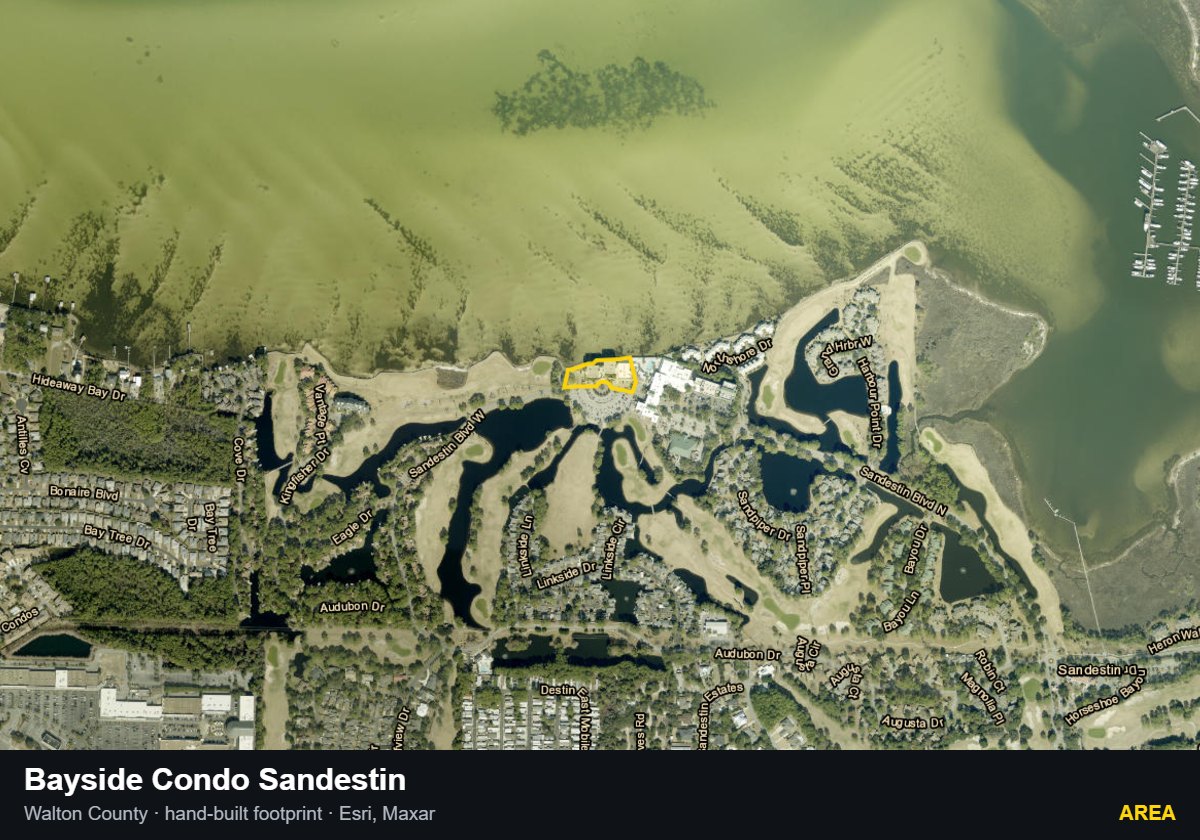 Bayside Condo Sandestin — Area parcel record