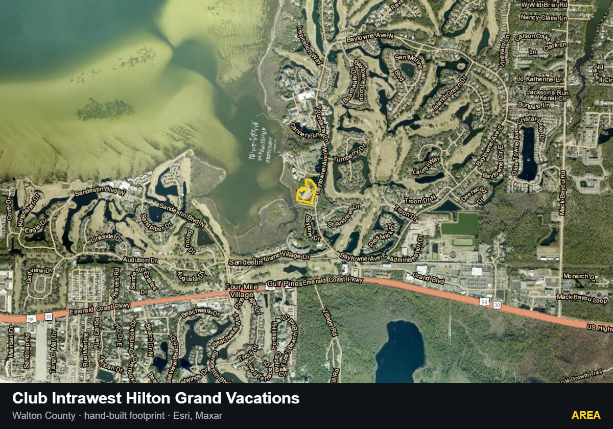 Club Intrawest Hilton Grand Vacations — Area parcel record