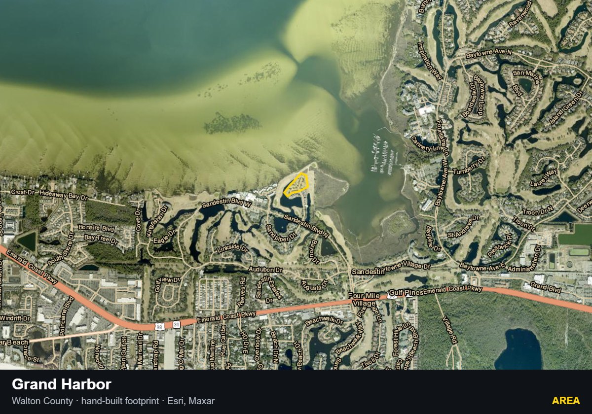 Grand Harbor — Area parcel record
