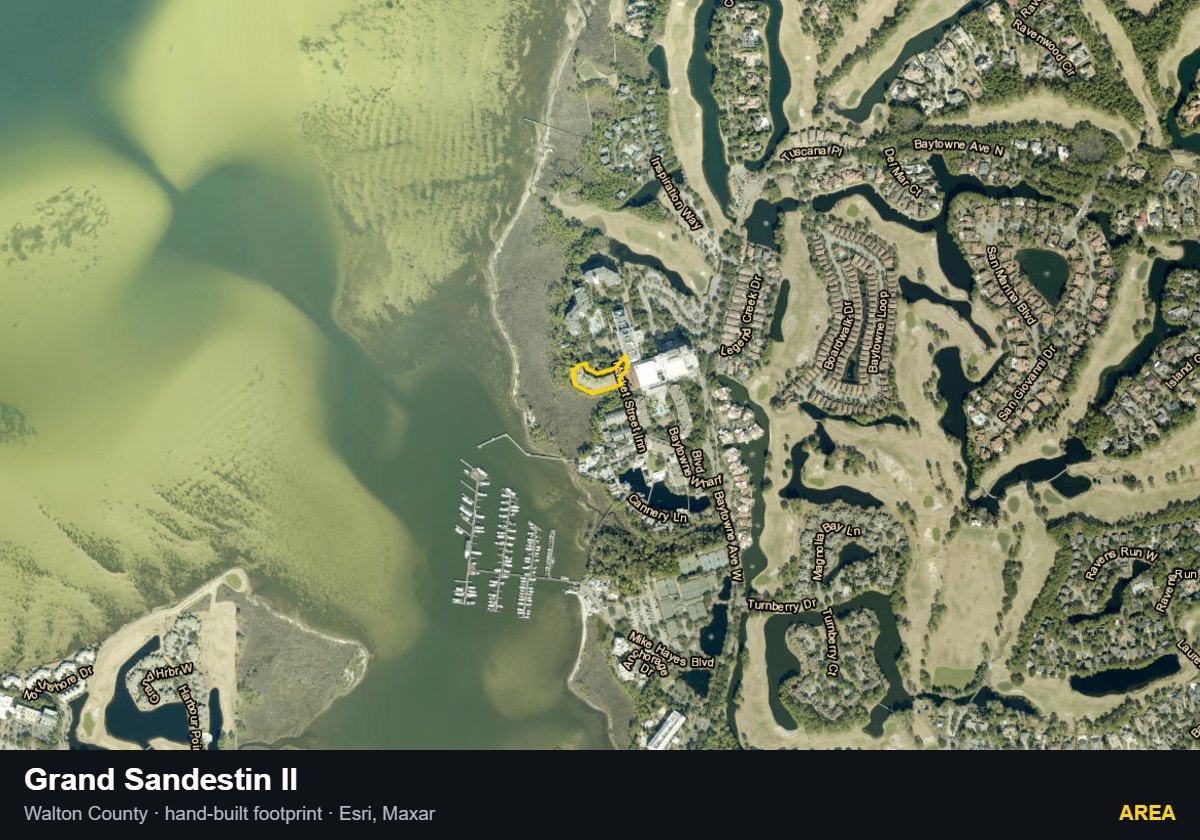 Grand Sandestin II — Area parcel record