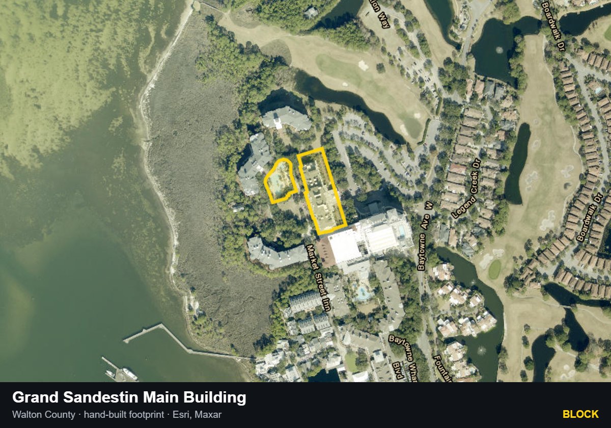 Grand Sandestin Main Building — Block parcel record