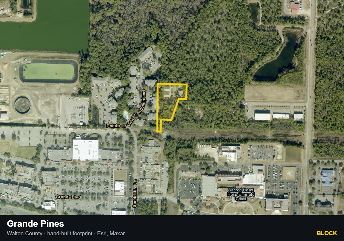 Grande Pines — Block parcel record