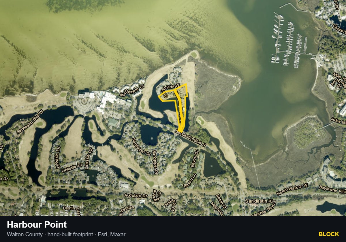Harbour Point — Block parcel record