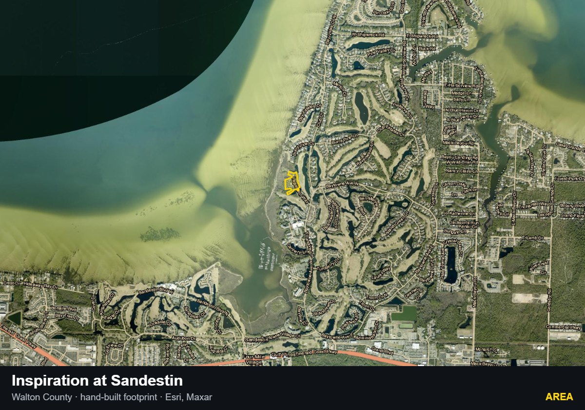 Inspiration at Sandestin — Area parcel record