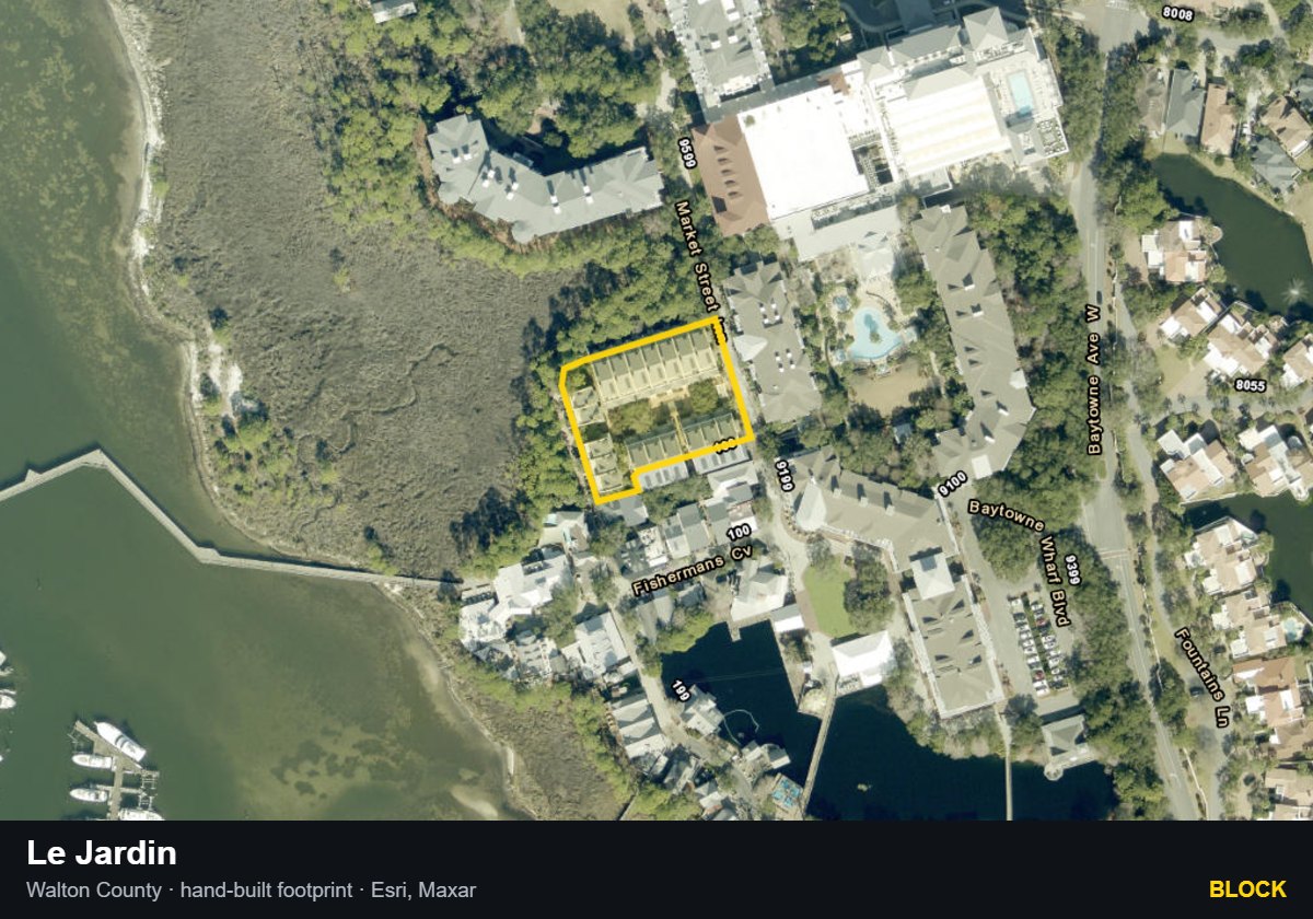 Le Jardin — Block parcel record