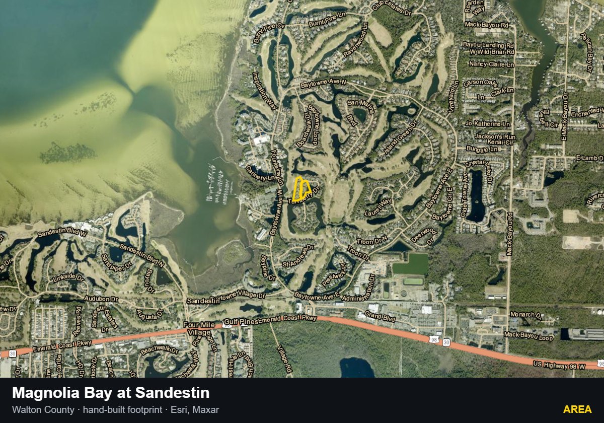 Magnolia Bay at Sandestin — Area parcel record