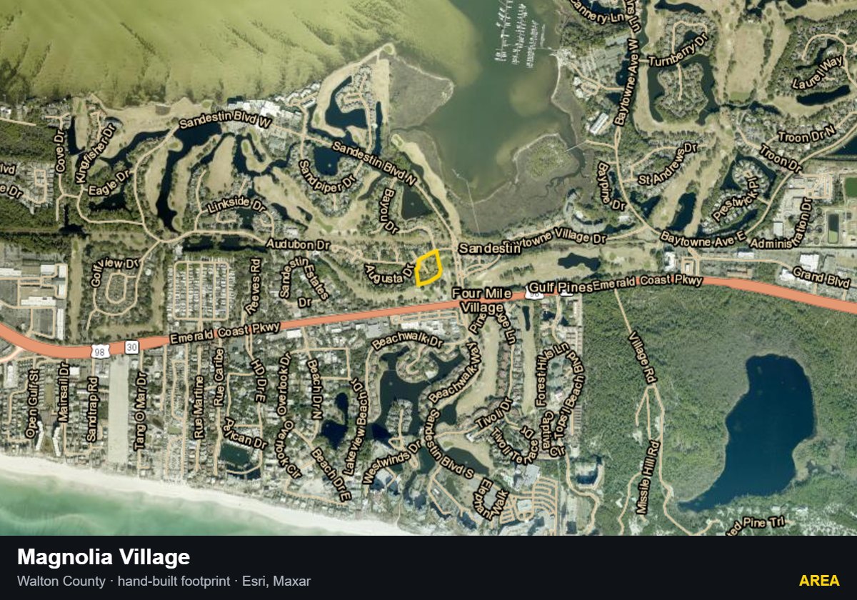 Magnolia Village — Area parcel record