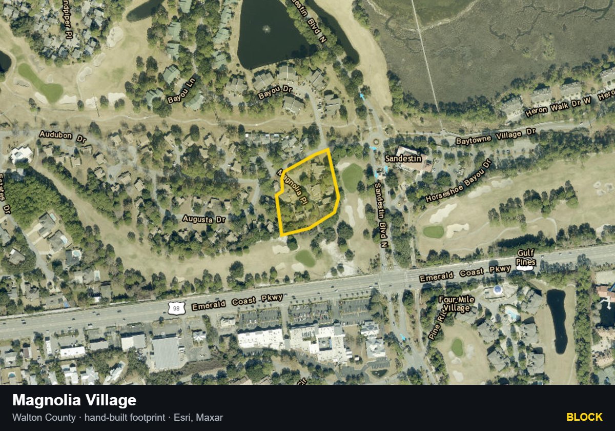 Magnolia Village — Block parcel record
