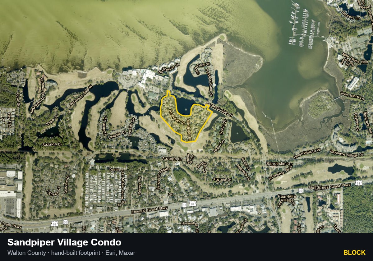 Sandpiper Village Condo — Block parcel record