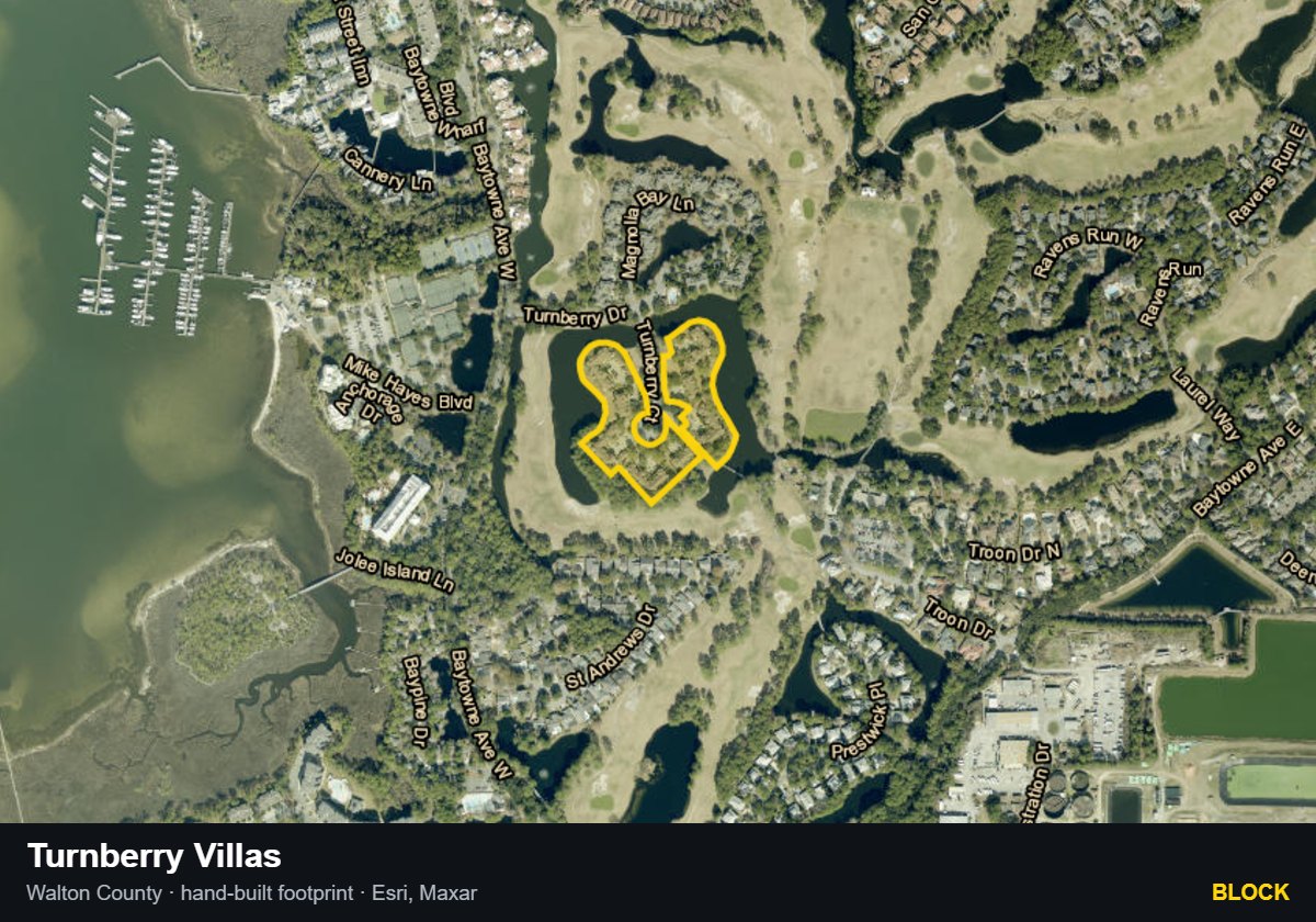 Turnberry Villas — Block parcel record
