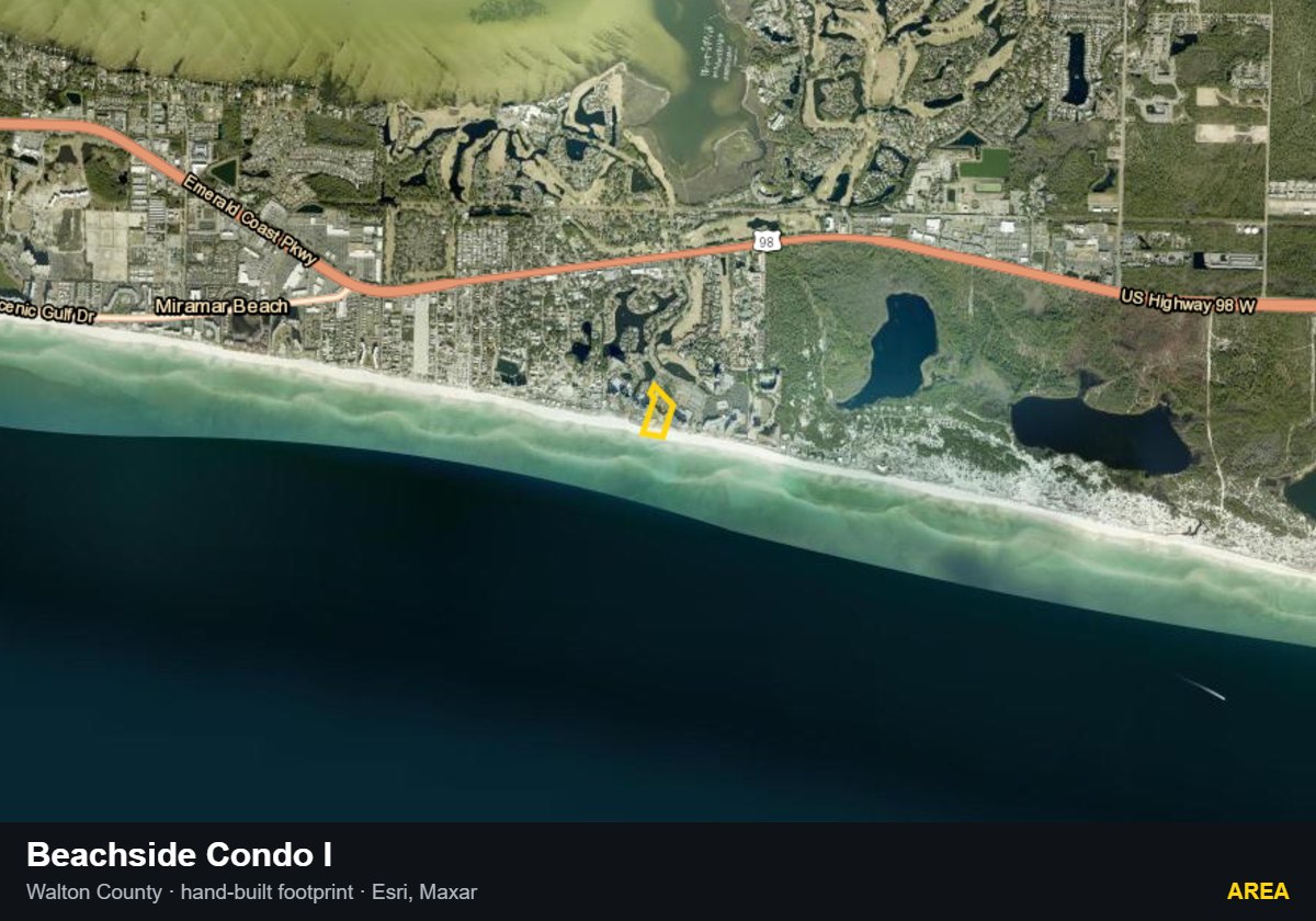 Beachside Condo I — Area parcel record