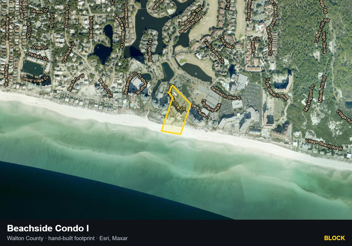 Beachside Condo I — Block parcel record