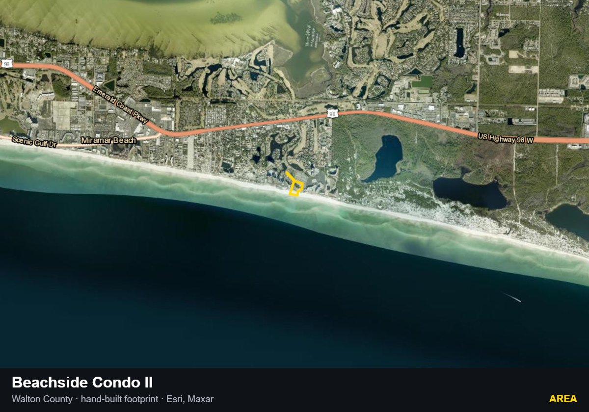 Beachside Condo II — Area parcel record