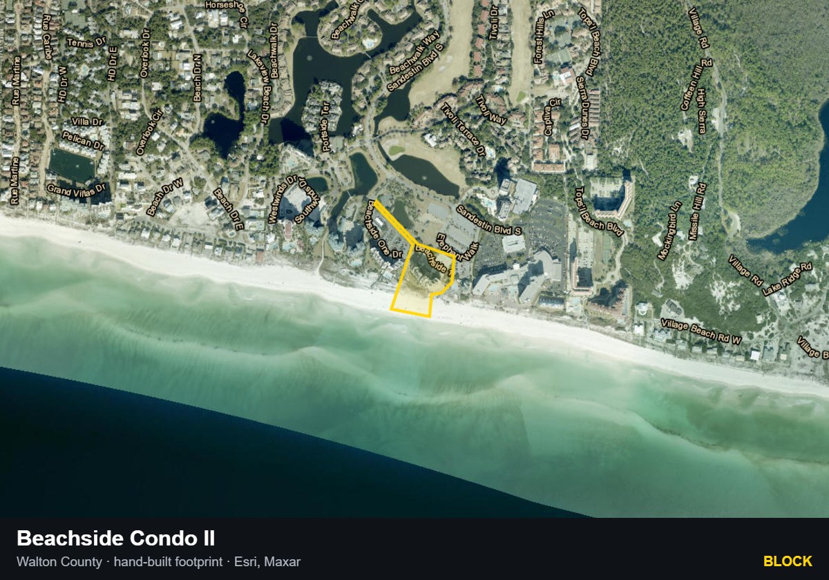 Beachside Condo II — Block parcel record