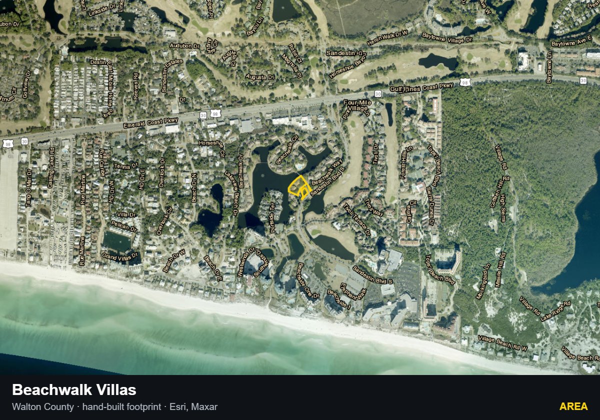Beachwalk Villas — Area parcel record