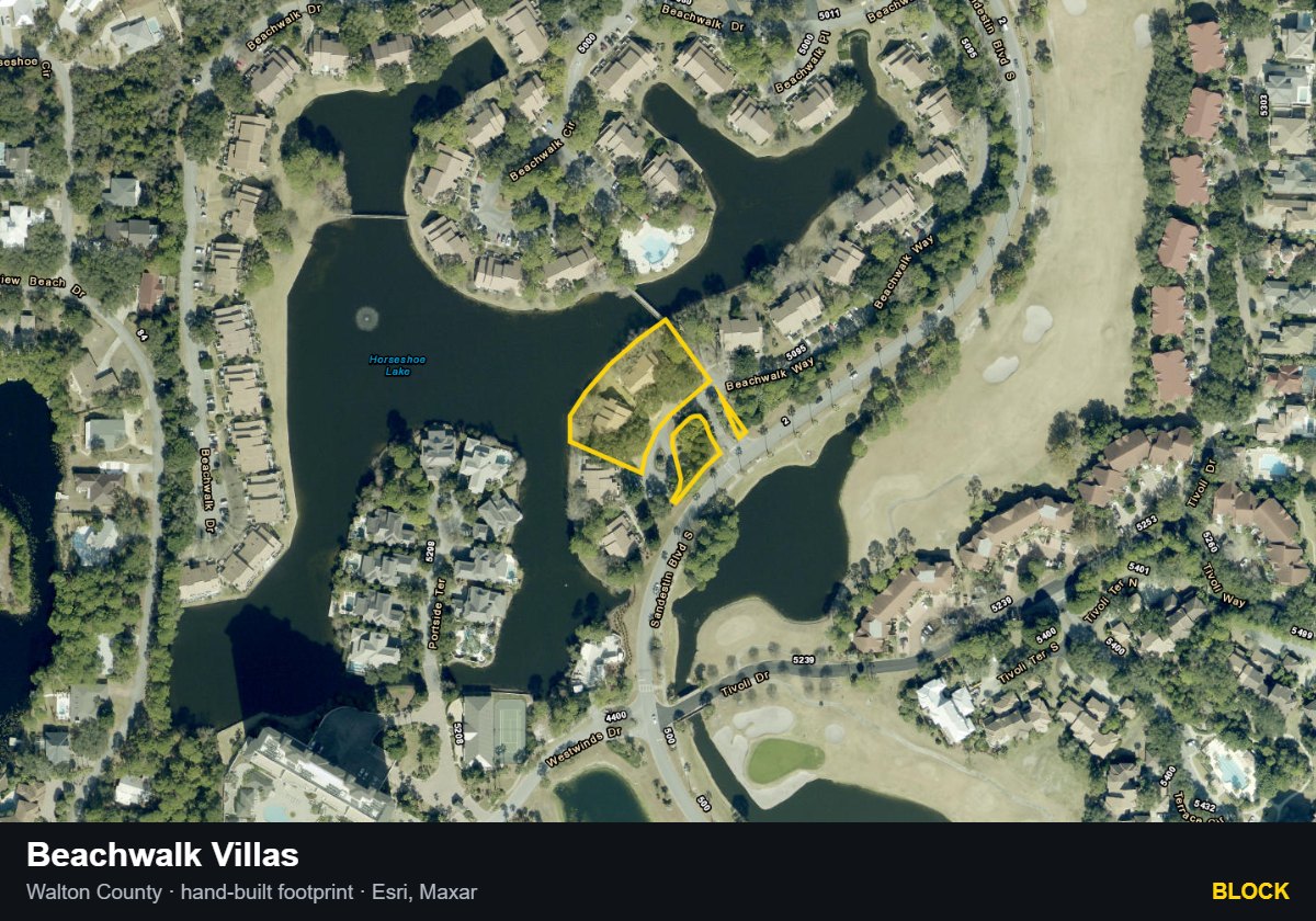 Beachwalk Villas — Block parcel record
