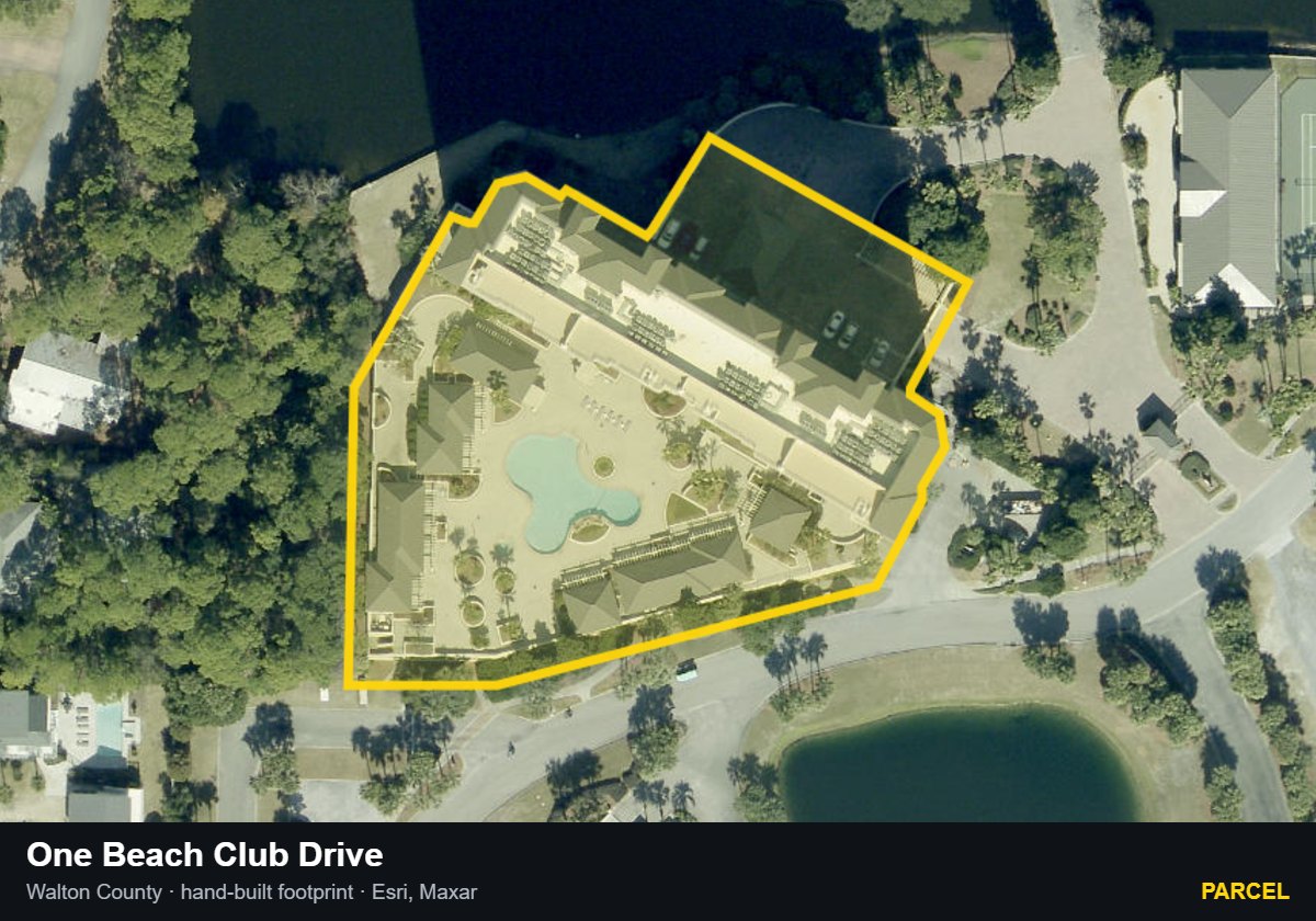 One Beach Club Drive — Parcel parcel record