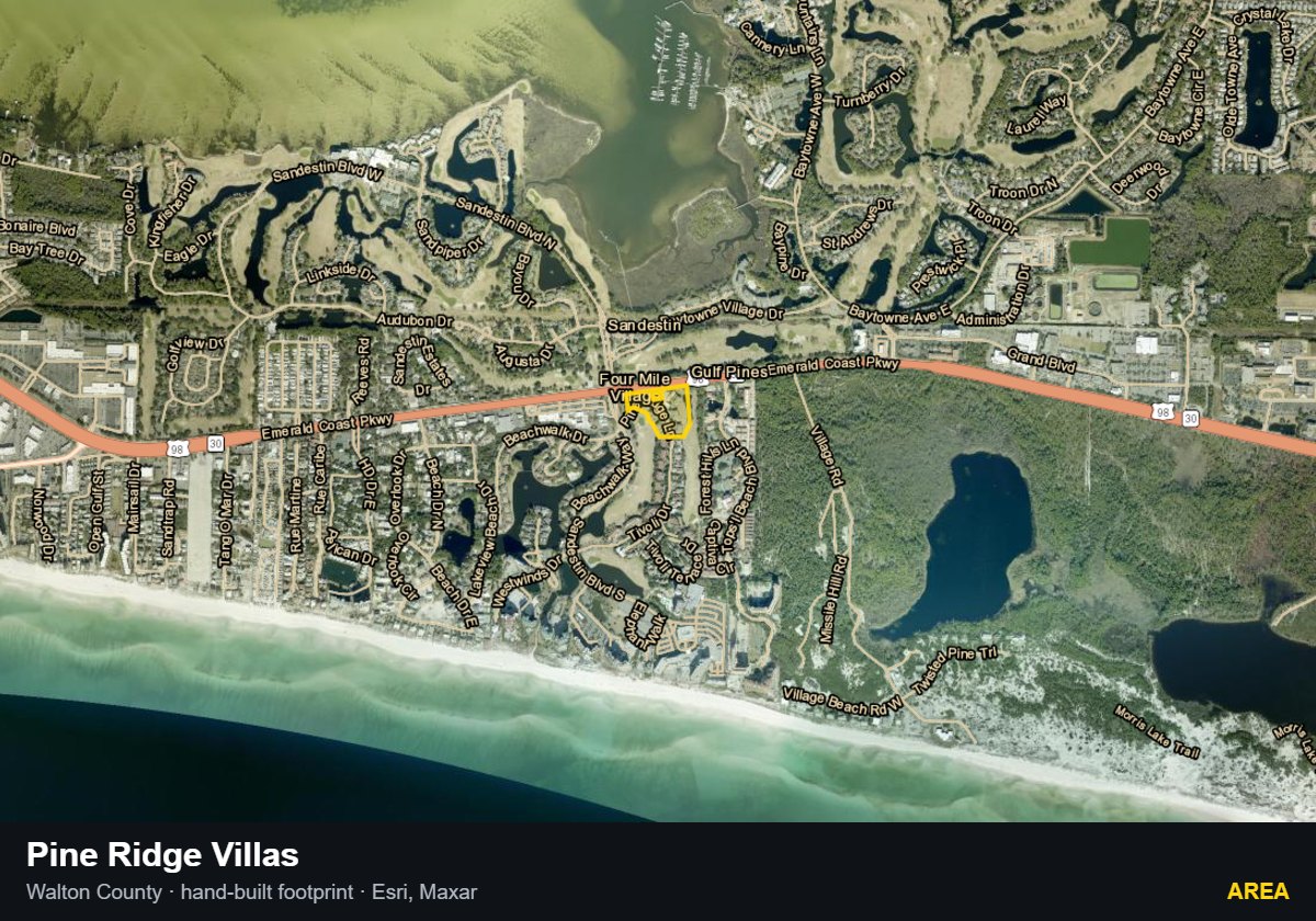 Pine Ridge Villas — Area parcel record