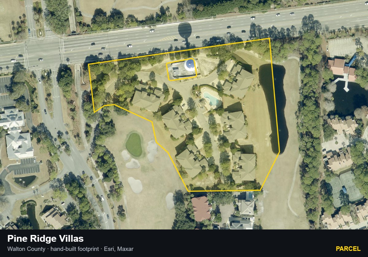 Pine Ridge Villas — Parcel parcel record