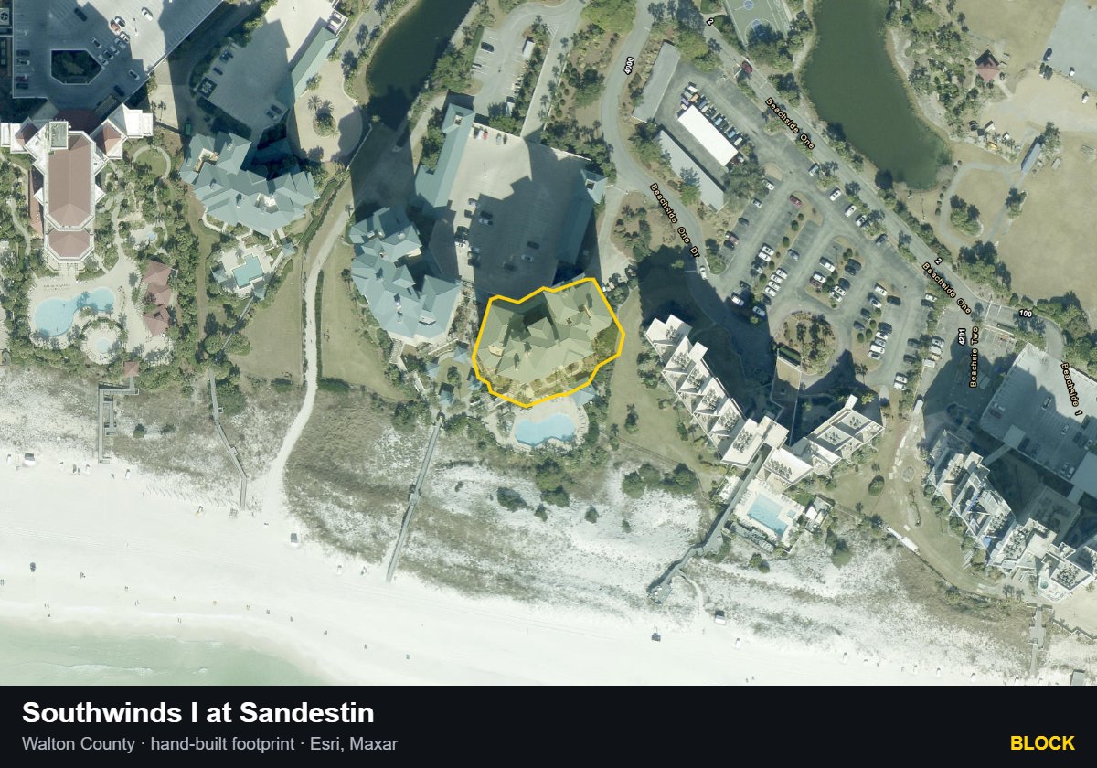 Southwinds I at Sandestin — Block parcel record