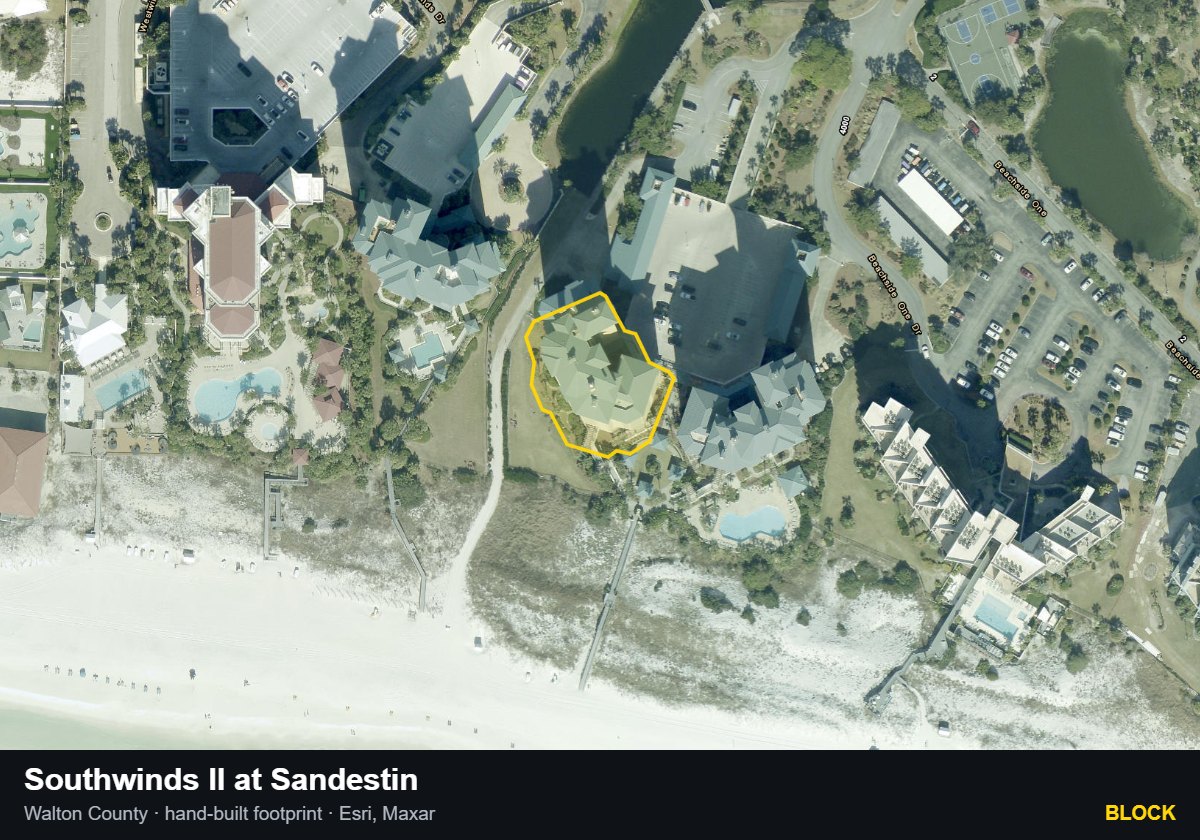 Southwinds II at Sandestin — Block parcel record