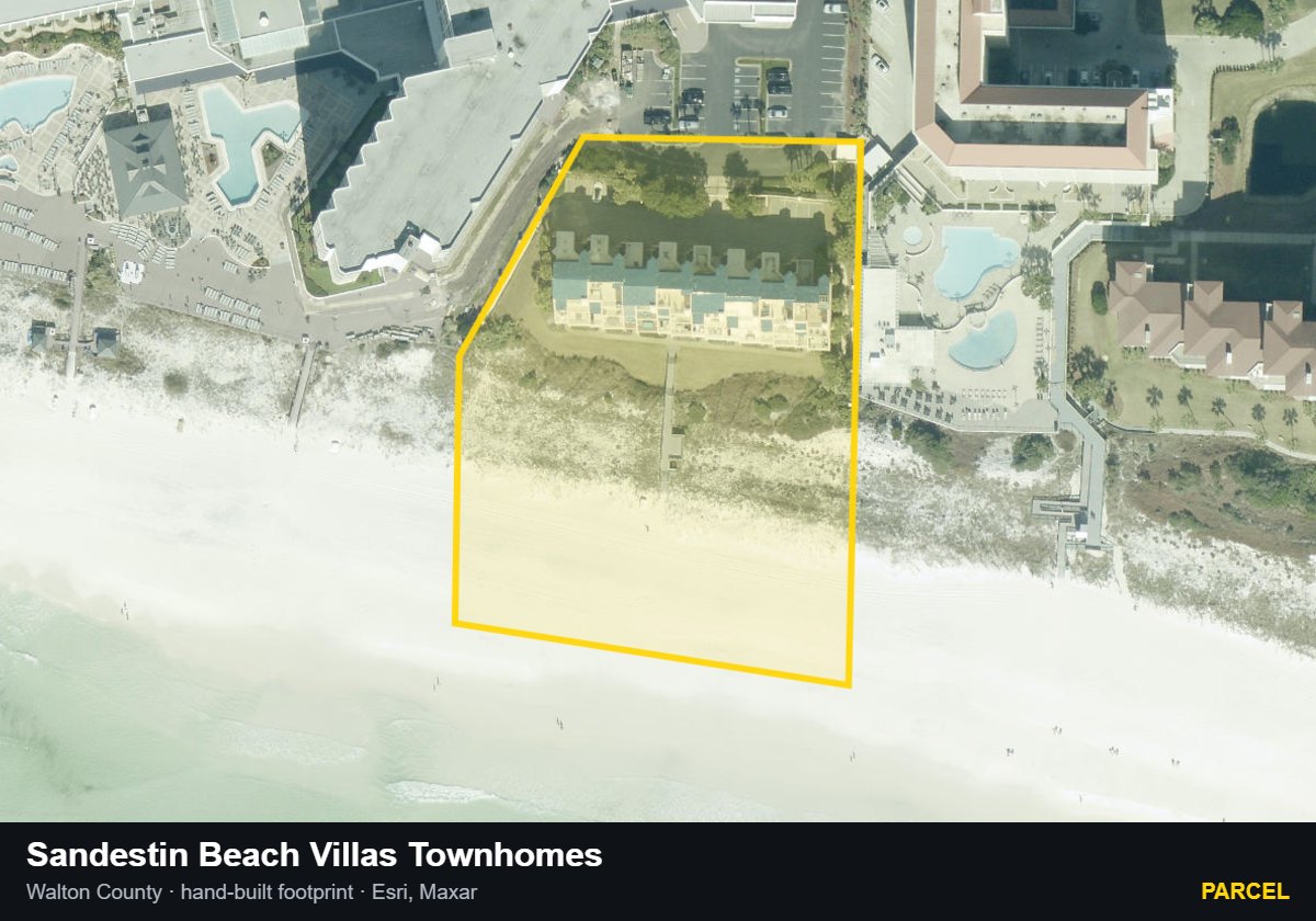 Sandestin Beach Villas Townhomes — Parcel parcel record