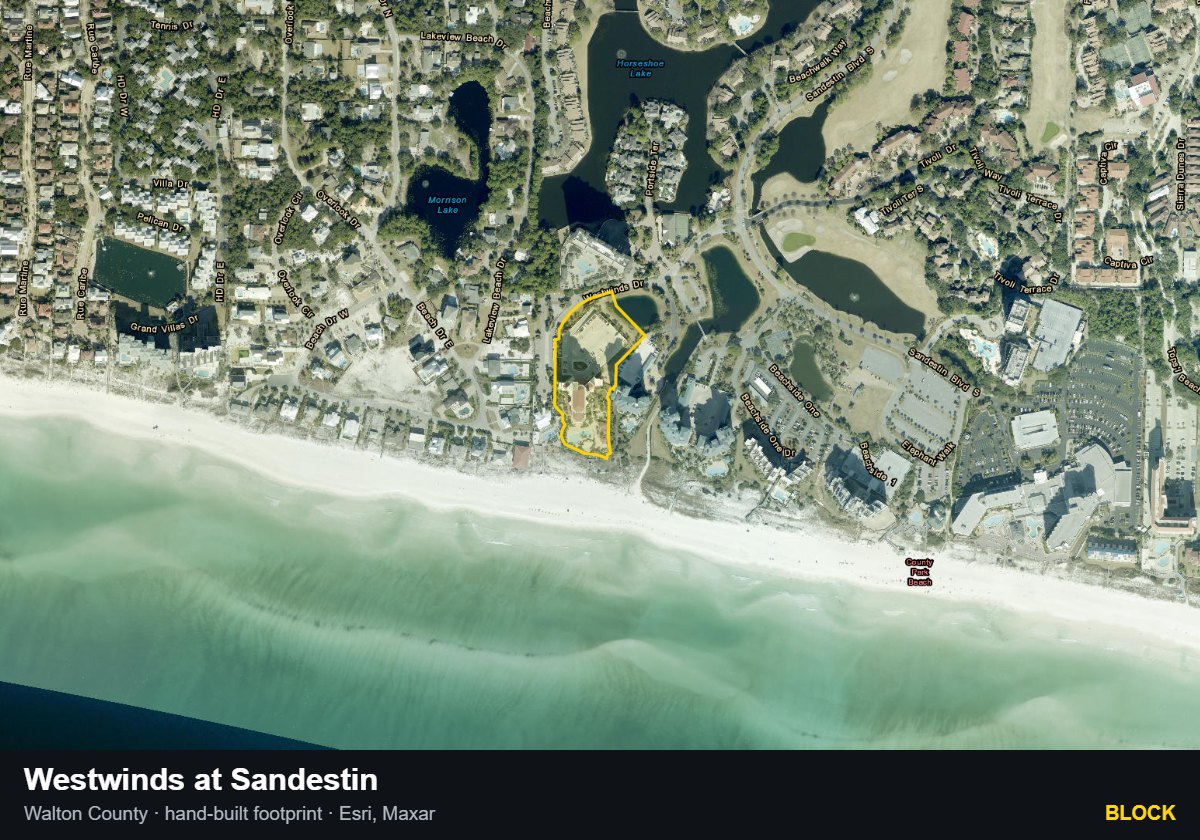 Westwinds at Sandestin — Block parcel record