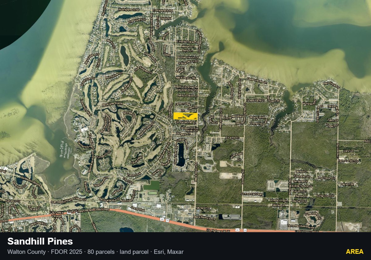 Sandhill Pines — Area parcel record
