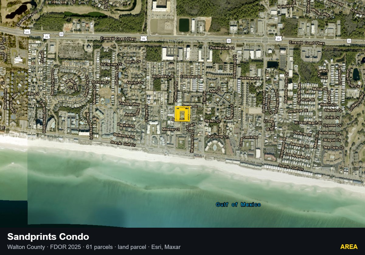 Sandprints Condo — Area parcel record