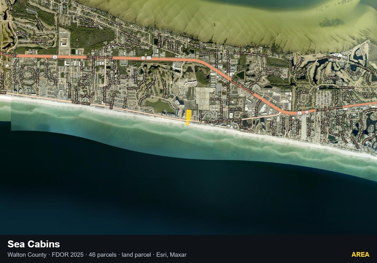 Sea Cabins — Area parcel record