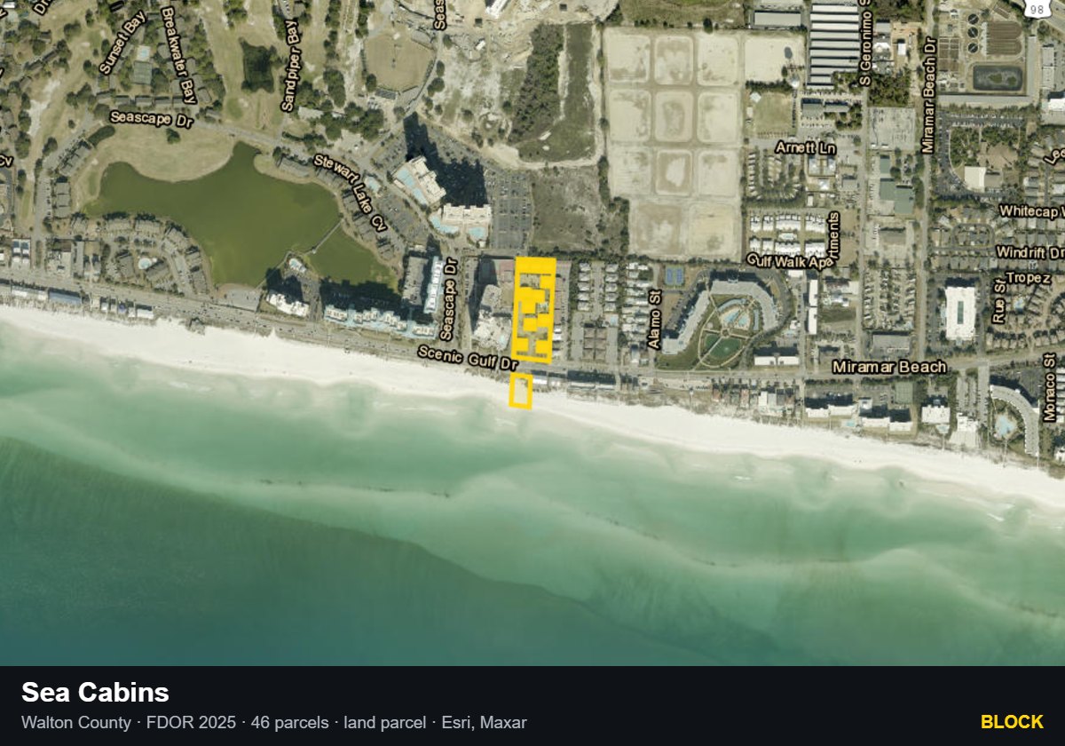 Sea Cabins — Block parcel record