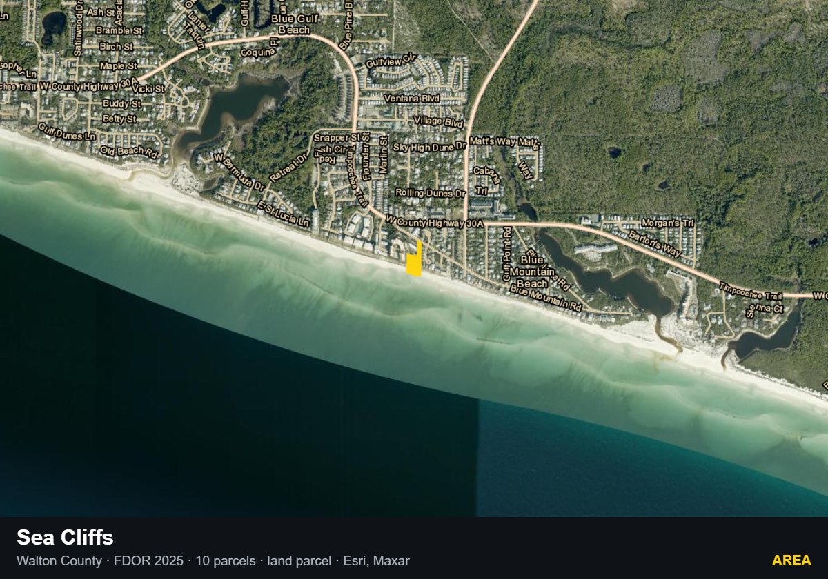 Sea Cliffs — Area parcel record