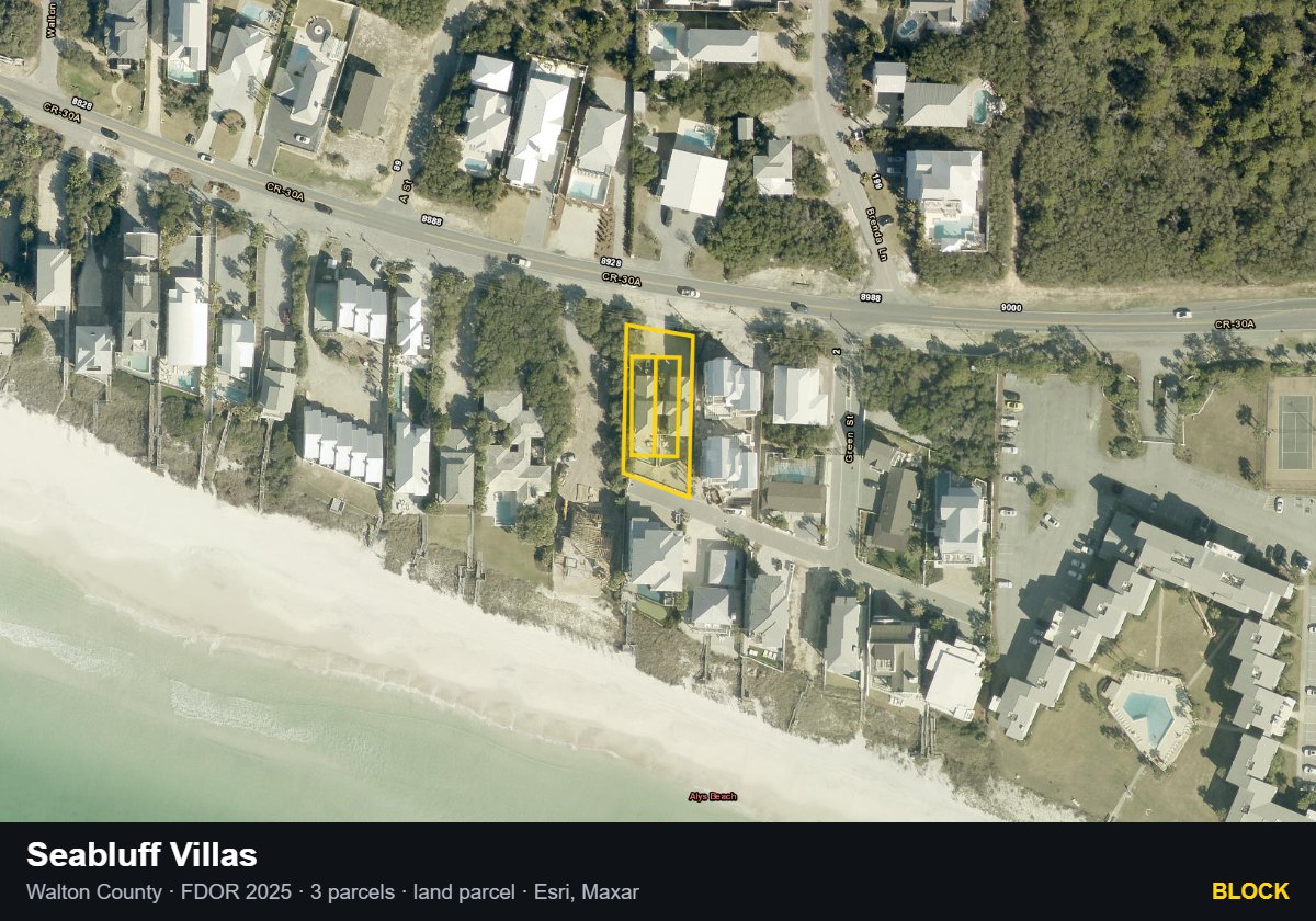Seabluff Villas — Block parcel record