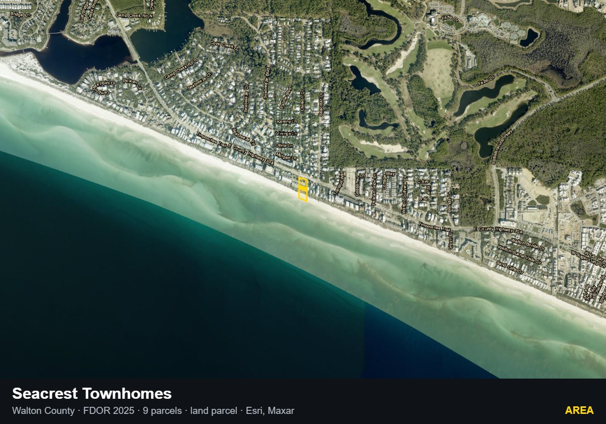 Seacrest Townhomes — Area parcel record