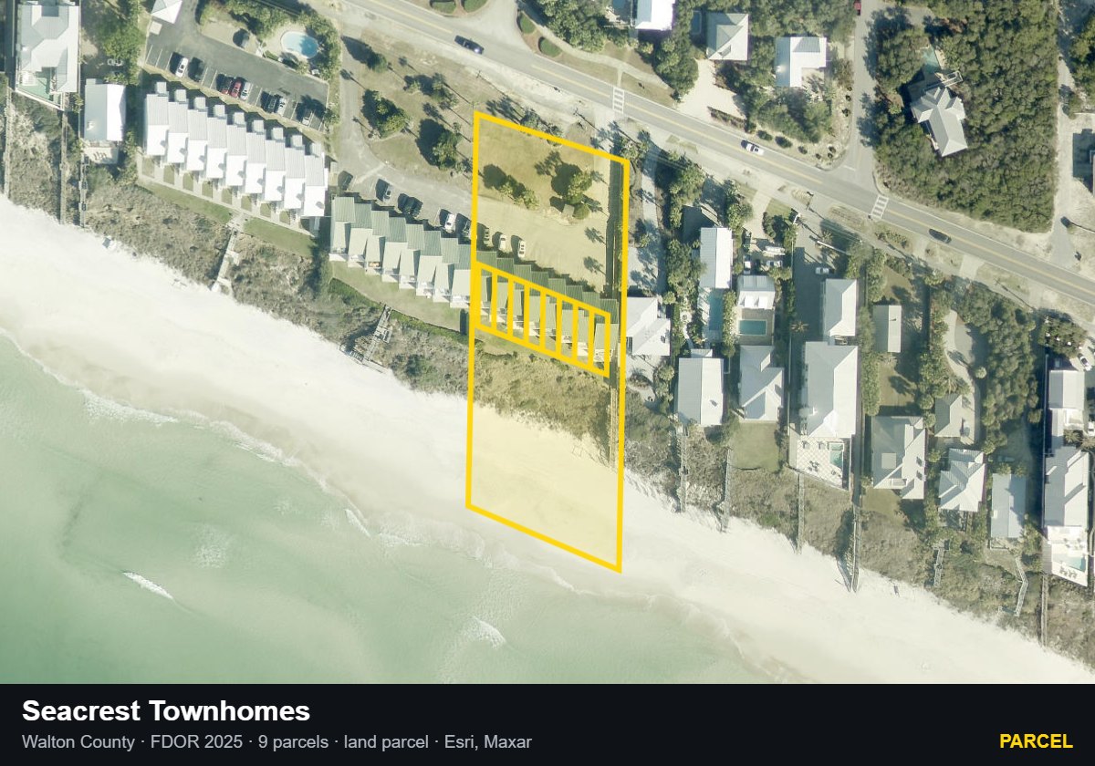 Seacrest Townhomes — Parcel parcel record