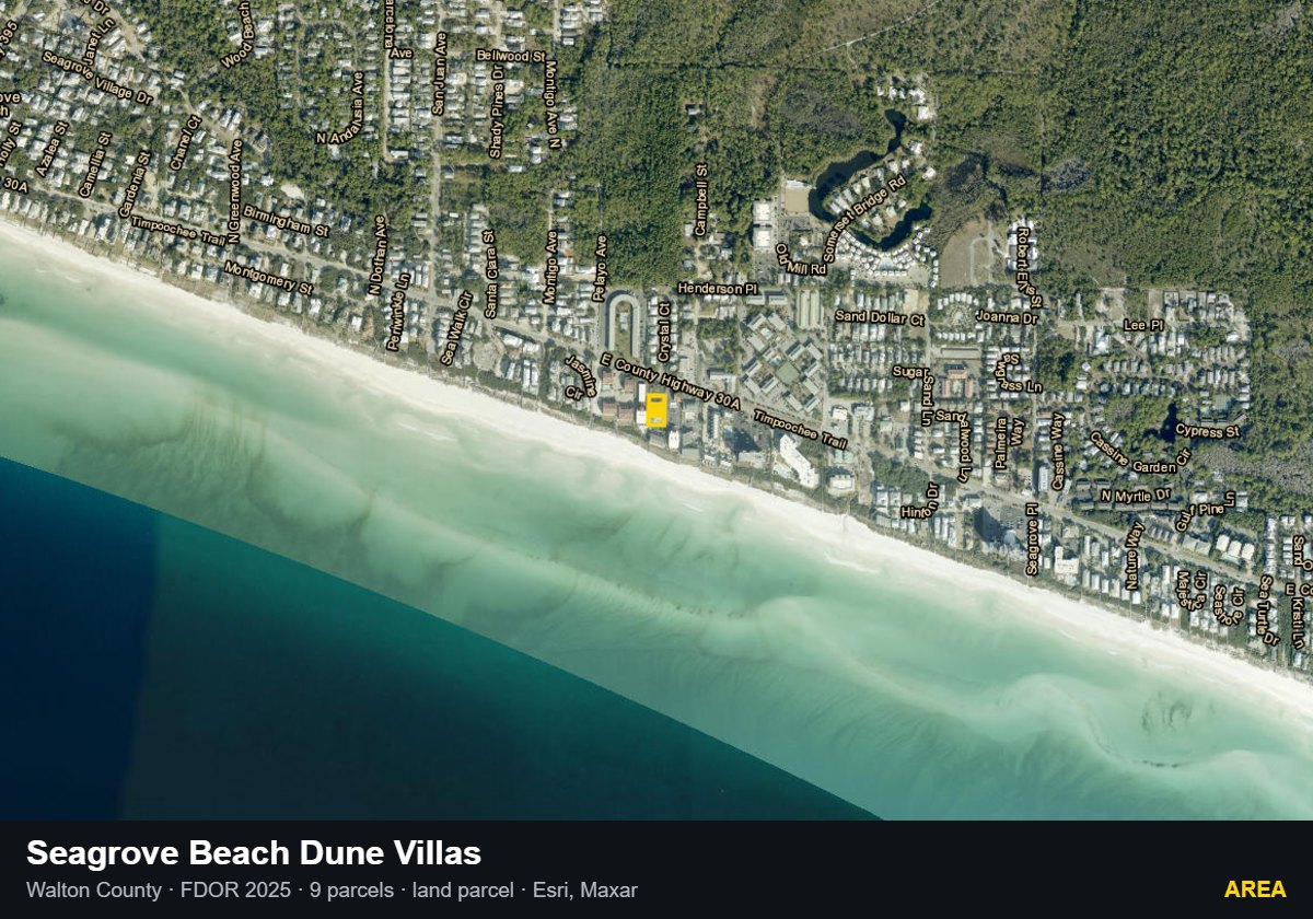 Seagrove Beach Dune Villas — Area parcel record