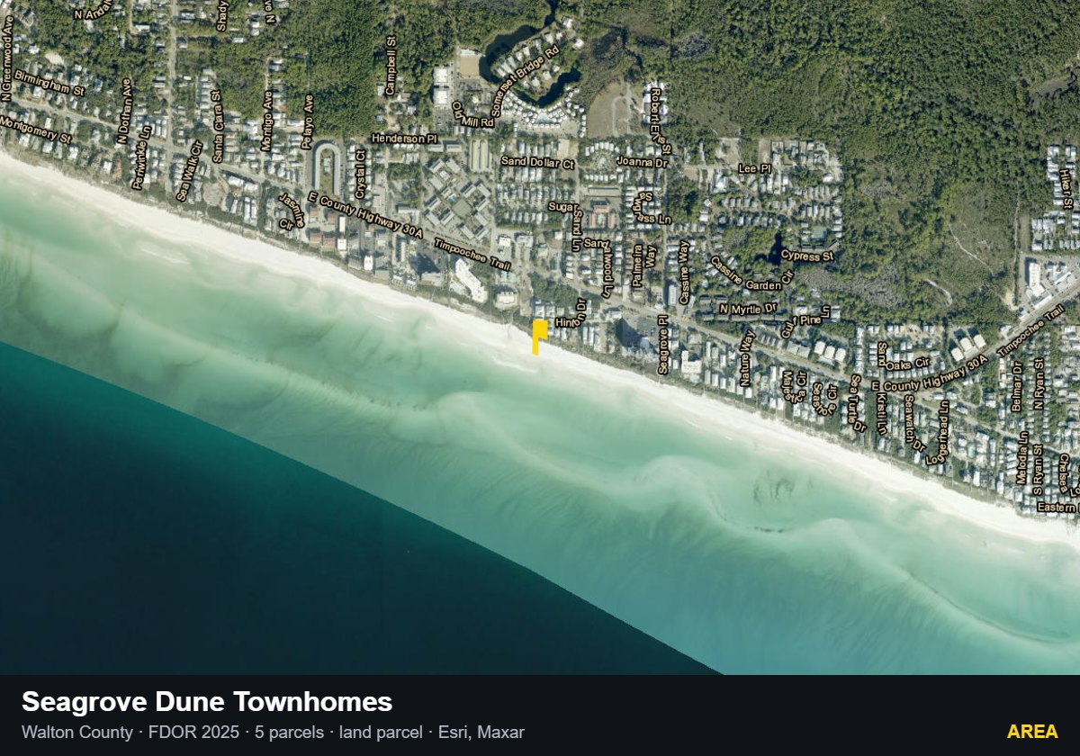 Seagrove Dune Townhomes — Area parcel record