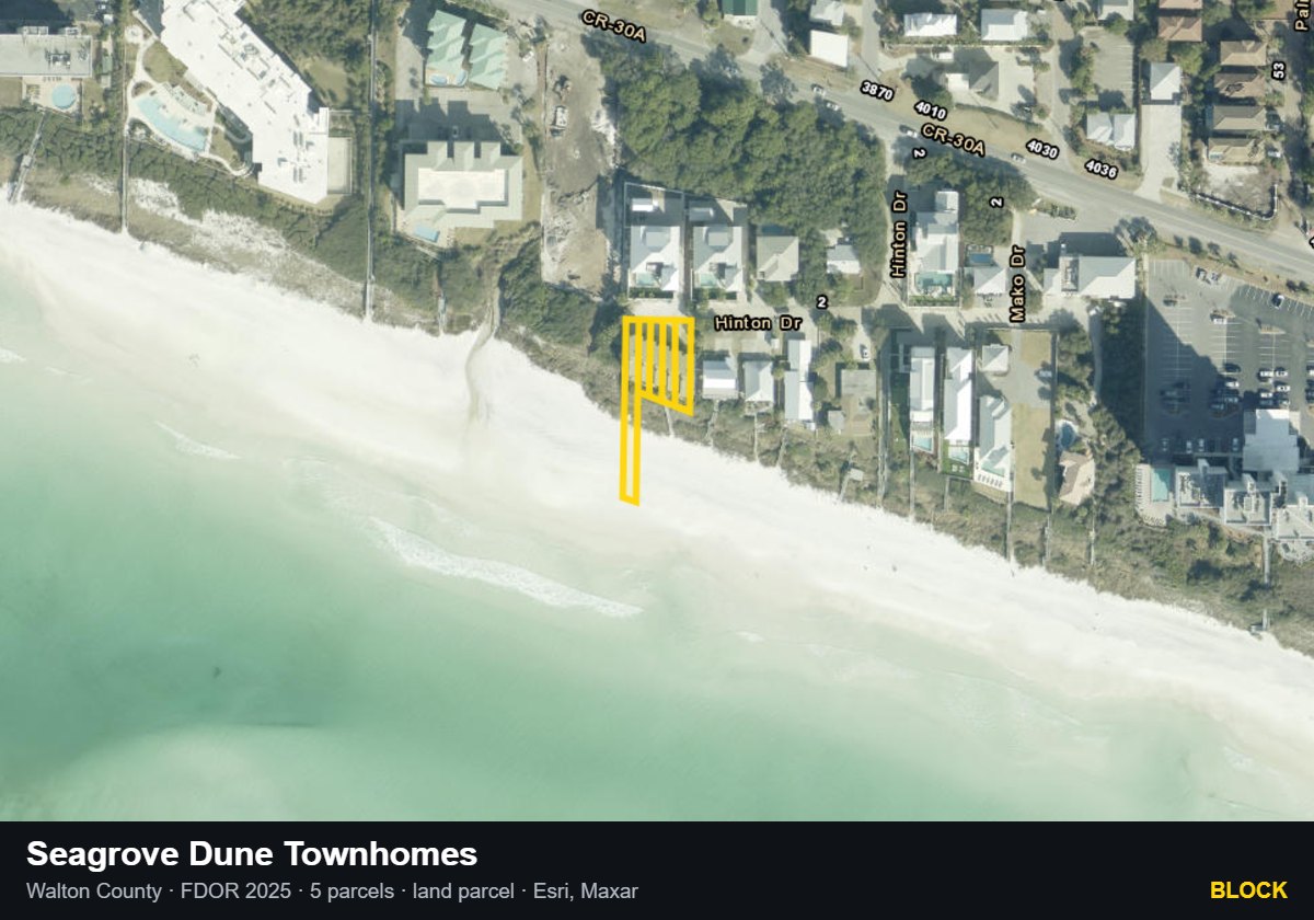 Seagrove Dune Townhomes — Block parcel record