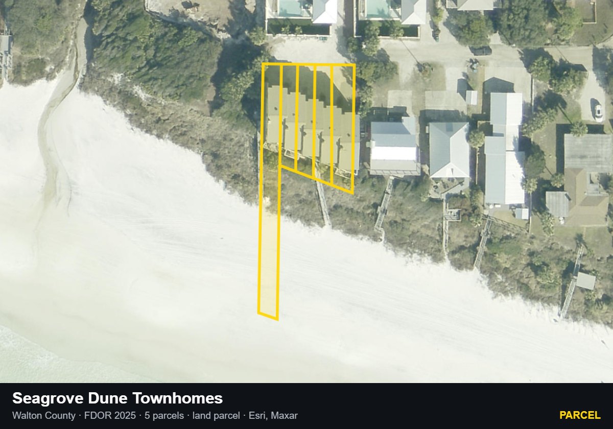 Seagrove Dune Townhomes — Parcel parcel record
