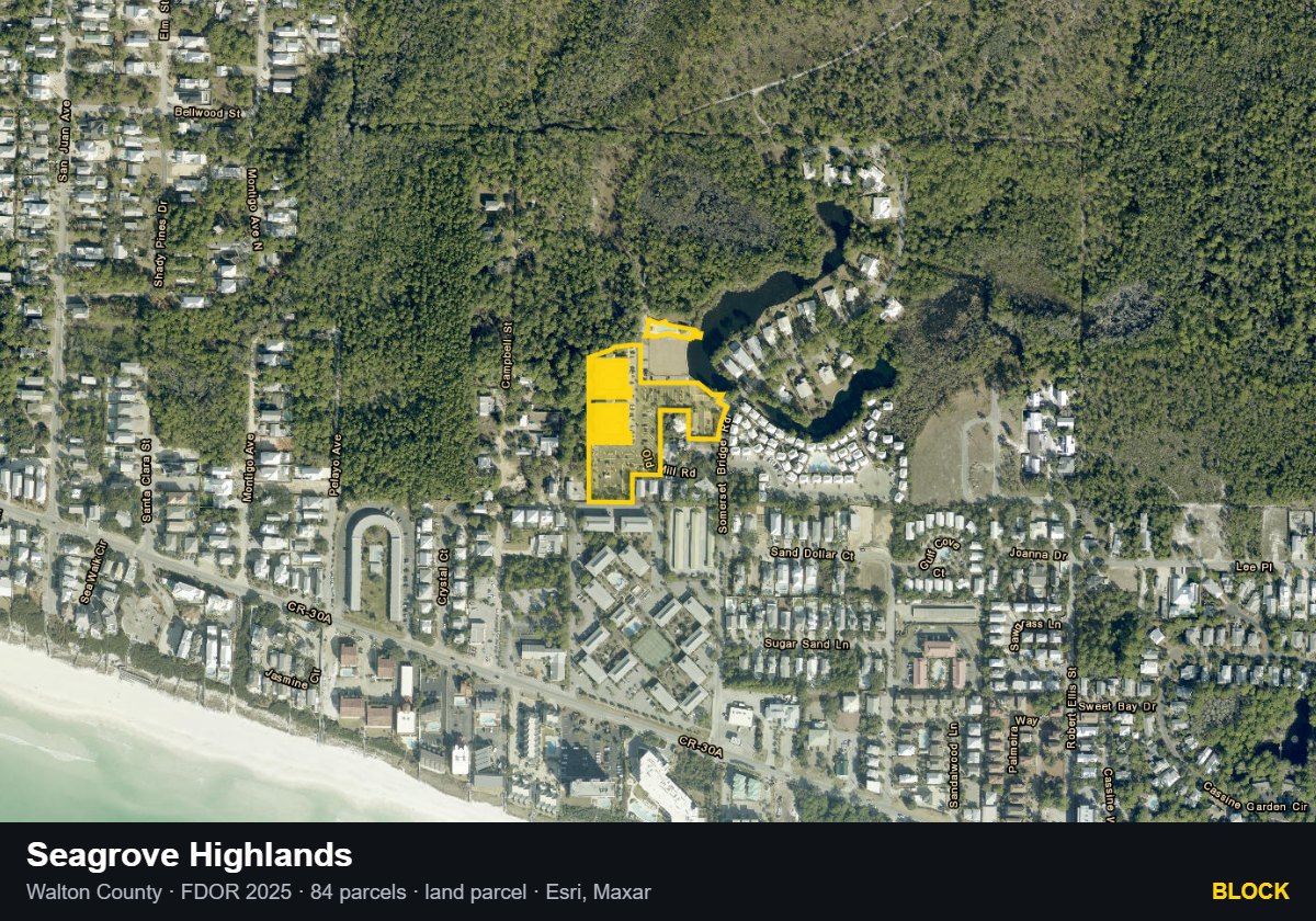 Seagrove Highlands — Block parcel record