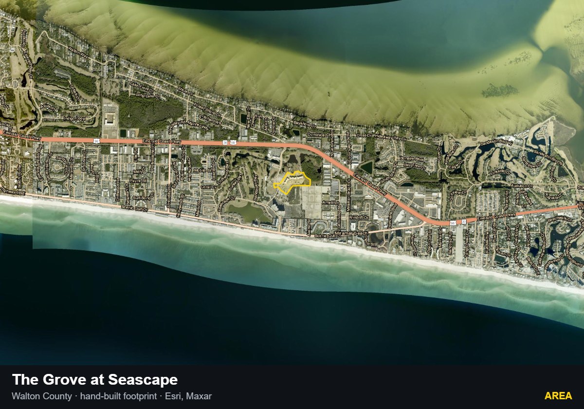 The Grove at Seascape — Area parcel record
