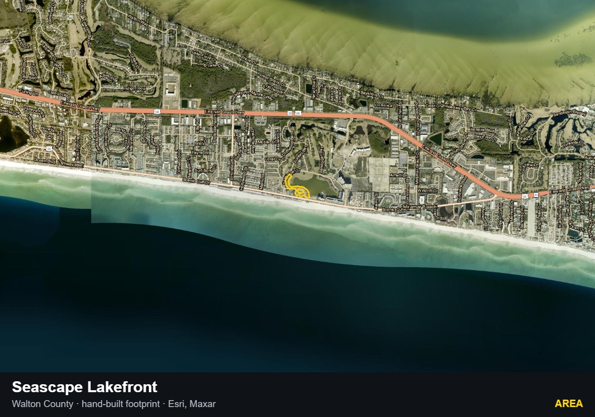 Seascape Lakefront — Area parcel record