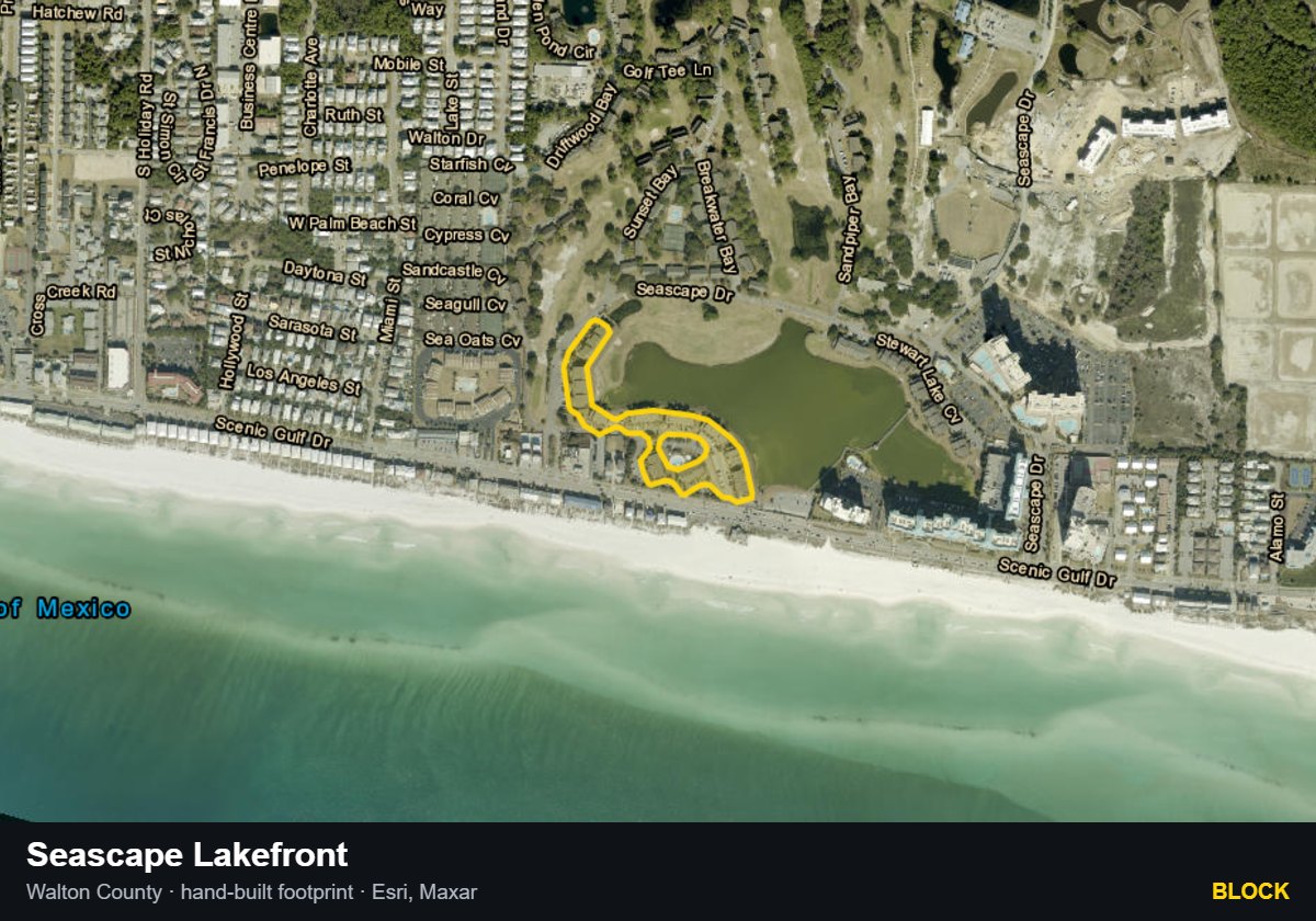 Seascape Lakefront — Block parcel record