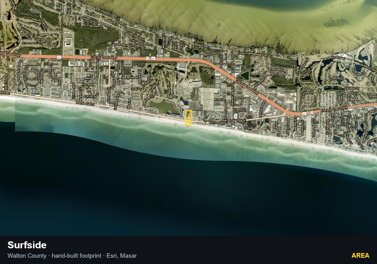 Surfside — Area parcel record