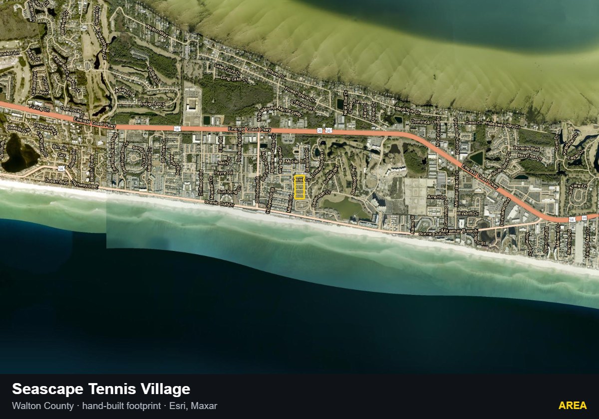 Seascape Tennis Village — Area parcel record
