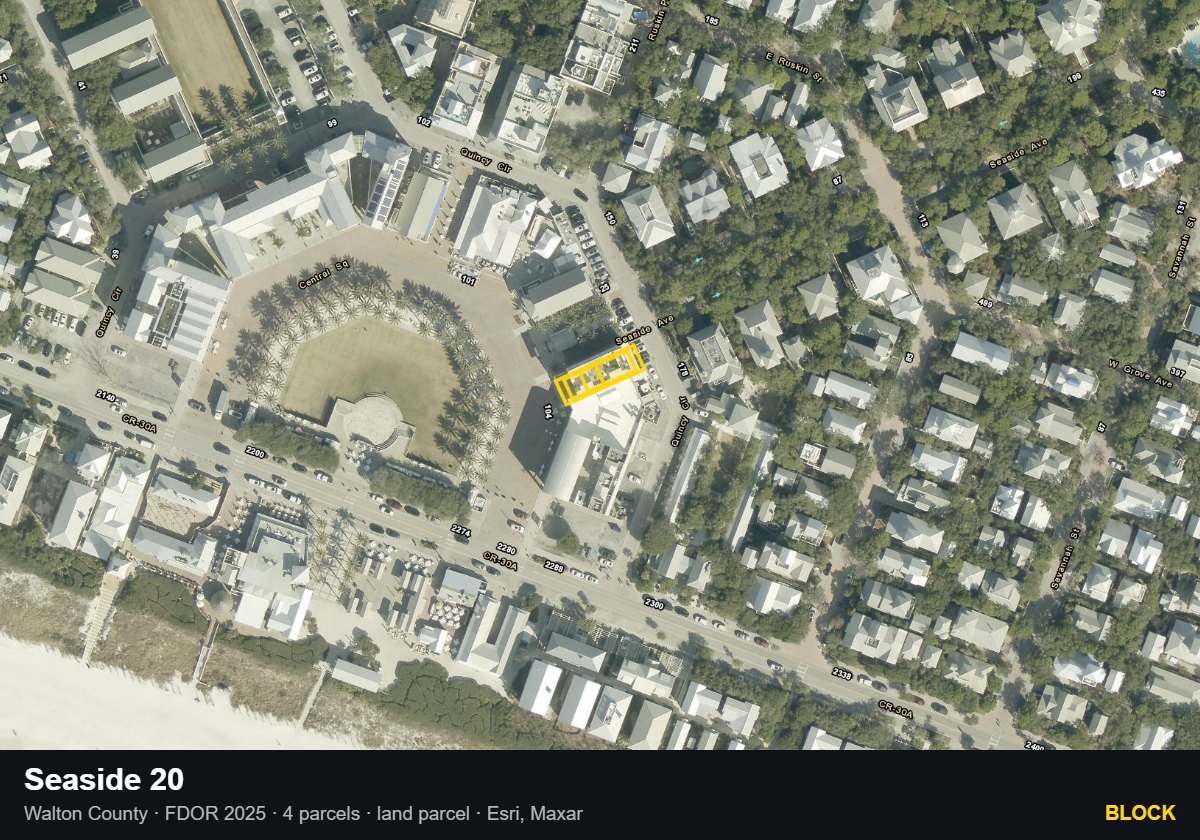 Seaside 20 — Block parcel record