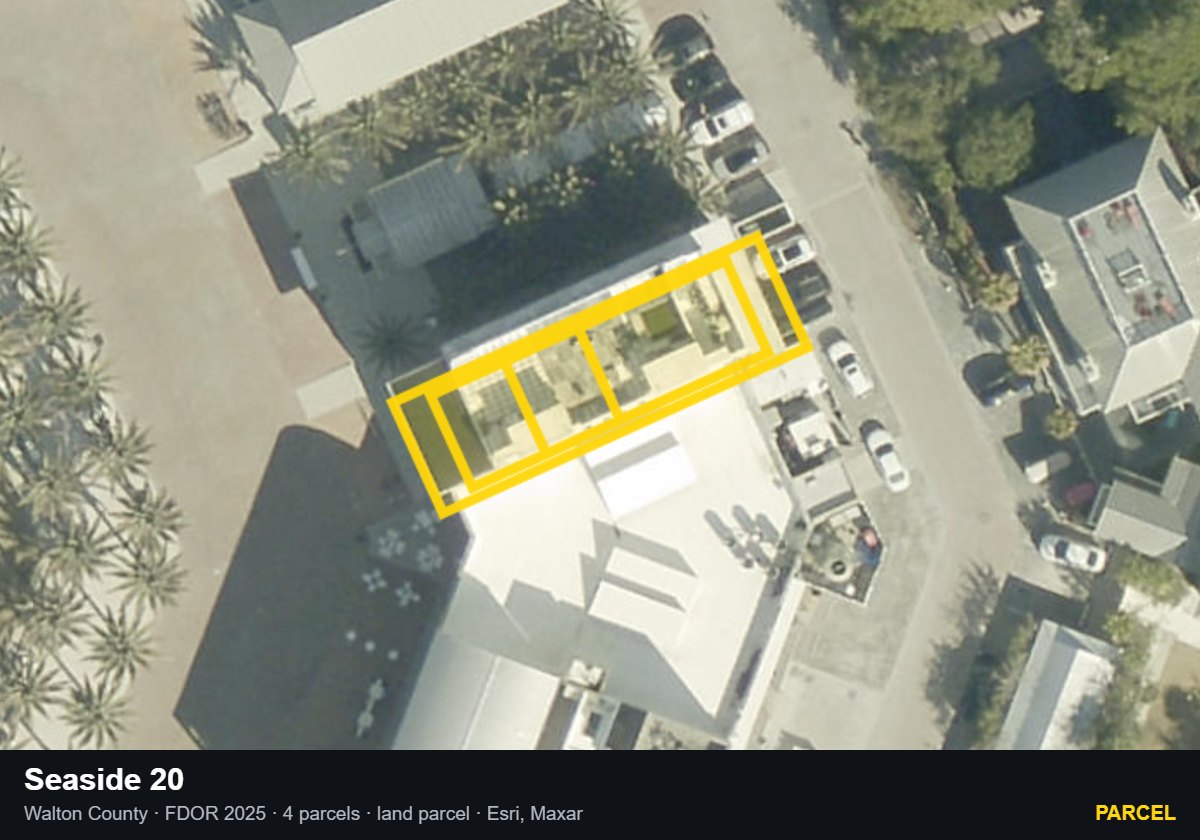 Seaside 20 — Parcel parcel record