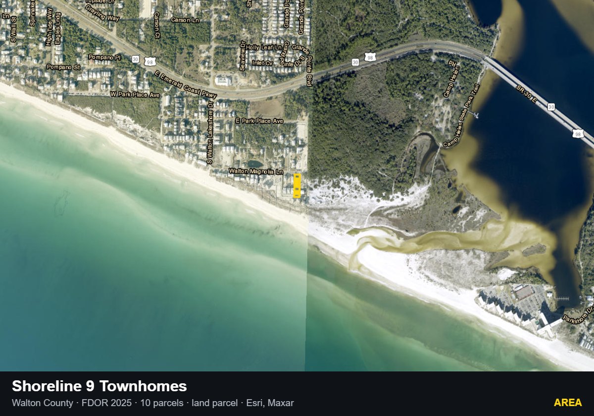 Shoreline 9 Townhomes — Area parcel record